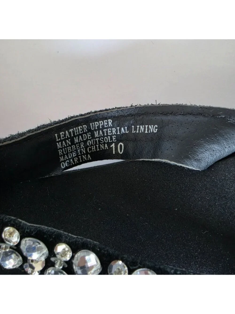 Yellow Box Rhinestone Flip Flops Black Wedge Comfort Thong Sandals. Size 10 - Picture 8 of 9